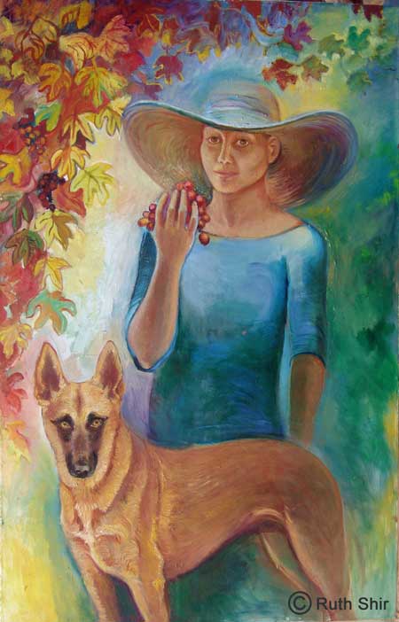ruth shir woman with a dog